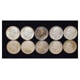 Lot of 10 Roosevelt Dimes