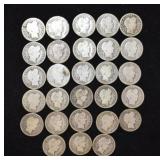 Lot of 28 Barber Dimes