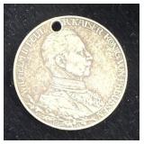 1913 Kingdom of Prussia 2 Mark Silver Coin
