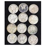 12 Mercury Head Dimes