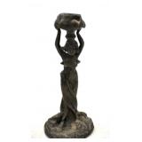 Silver Plated Nouveau Figural Candle Stick Holder