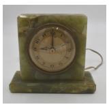 Art Deco Green Onyx Desk Clock
