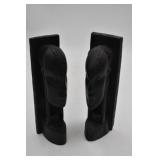 African Tribal Bust Bookends
