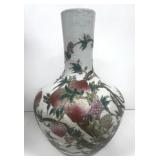 "Nine Peaches" Porcelain Bottle Vase