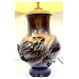 Japanese Bronze Dragon Table Lamp