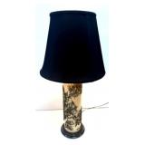 Table Lamp with Wood Cylinder w/Typsetting Blocks