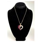 Ruby Red Heart Shape Necklace