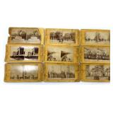 9 Antique Stereograph Cards of London