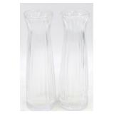 Pair of Lalique Brindille Crystal Vases