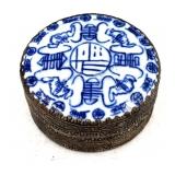 Chinese Porcelain and Metal Inkbox
