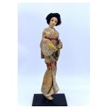 Knit Asian Doll Statue w/ Stand