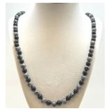 Obsidian Flake Snow & Black Obsidian Necklace