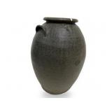 Rustic Dark Glazed Stoneware Jar