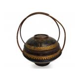 Antique Lacquerware Basket with Cover