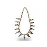 Artisan Iridescent Glass Dangle Necklace
