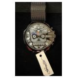 Ed Hardy Skull Mesh Strap Quartz Watch