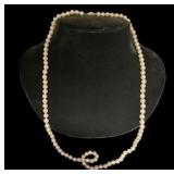Double-Strand Pearl Necklace, 14k Clasp