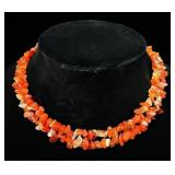 Carnelian Chip Bead Strand Necklace