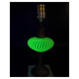 Uranium Glass Swirl Table Lamp
