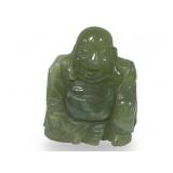 Carved Green Stone Laughing Buddha