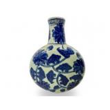 Blue and White Moon Flask Vase