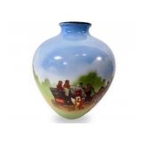 Coach Motif Porcelain Vase