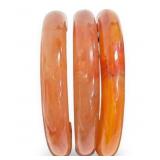 Three Orange Resin Bangles