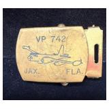 US Navy VP-742 Brass Belt Buckle