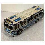 Vintage Tin Friction Greyhound Lines Bus
