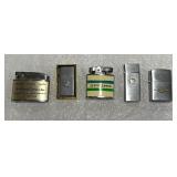 Five Vintage Cigarette Lighters