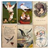 Vintage Storks & Babies Postcards