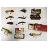 Twelve Vintage Fishing Lures