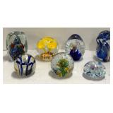 Seven Glass Paperweights
