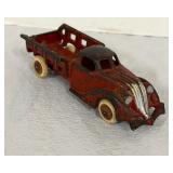 Old Cast Iron Stake Body Toy Truck