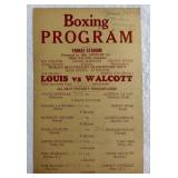 Joe Louis vs. Joe Walcott 1948 Program Card