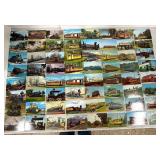 Vintage Train Locomotive and Trolley Postcards