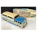 Vintage Tin Friction Toy Greyhound Bus