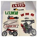 Four Vintage Motorcycle Transfers / Iron Ons