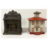 Two Cast Iron Bank Banks