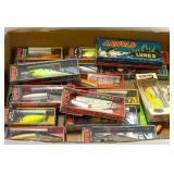 Twenty Fishing Lures in Boxes