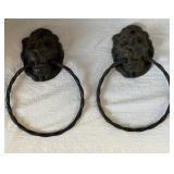Two Lion Head Towel Holders