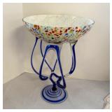 Funky Art Glass Compote