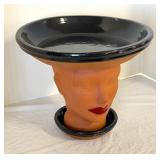 Head Pedestal Compote or Bird Waterer