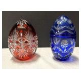 Two Bohemian Cut to Clear Glass