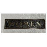 Antique Brass 'WOMEN' Bathroom Sign