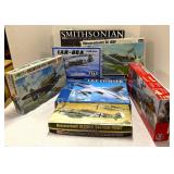 Eight Fighter Plane Model Kits with Boxes
