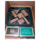 Card Decks and Wood Peg Games Set