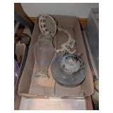 Glass and Metal Hanging Oil Lamp