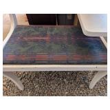 White Wood Chair with Side Shelves