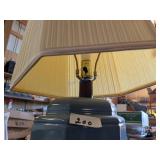 Blue Ceramic Table Lamp with Square Shade